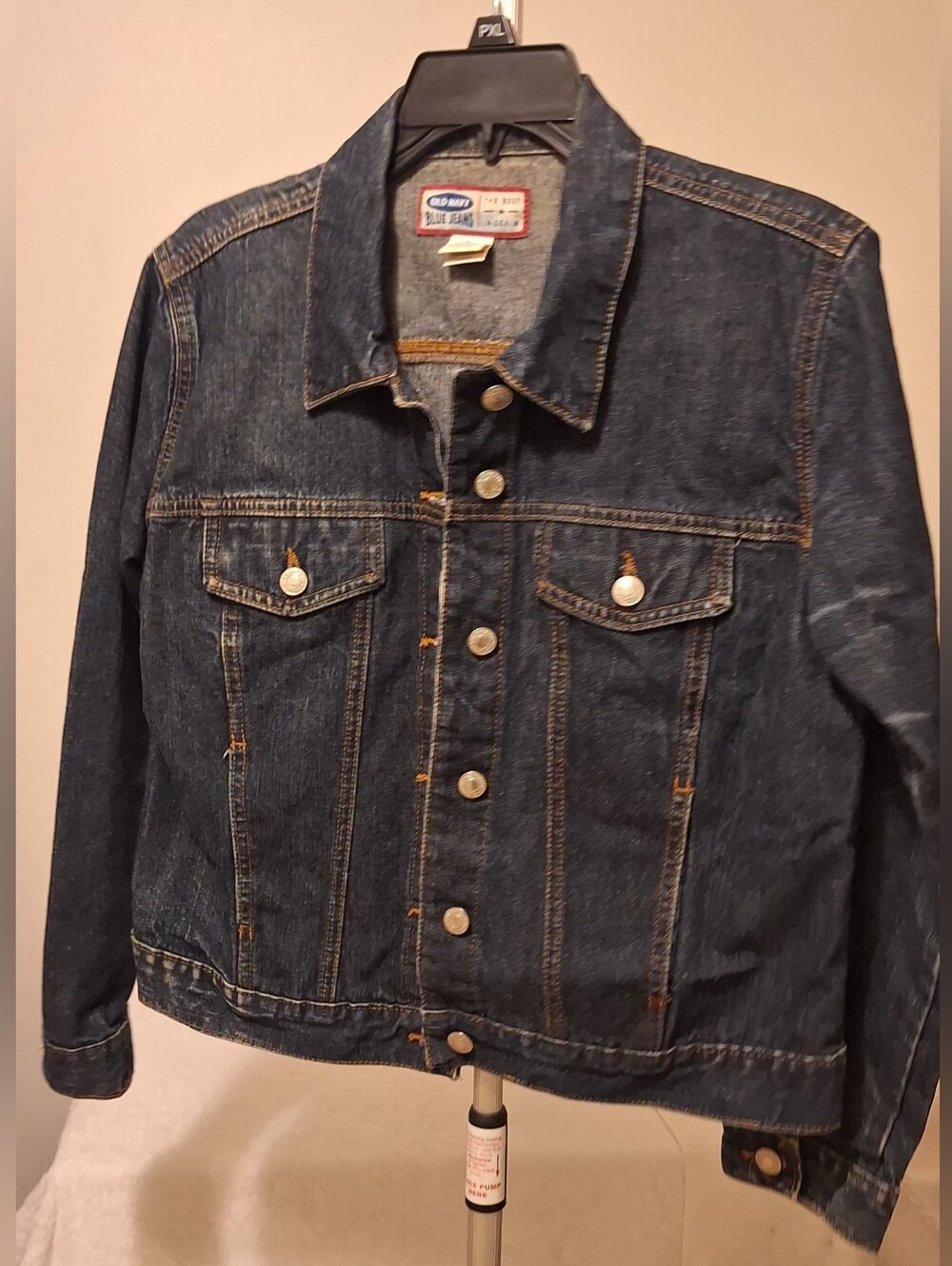 Old Navy Indigo Denim Jacket with Golden Topstitching